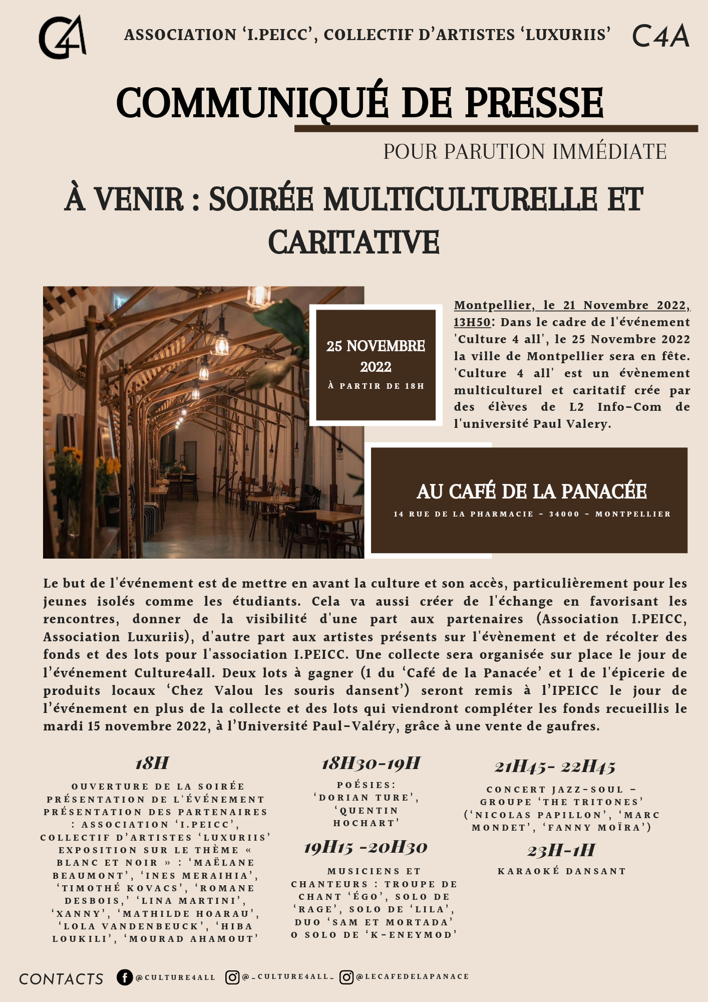 Réalisation d'un communiqué de presse pour un cours à la fac